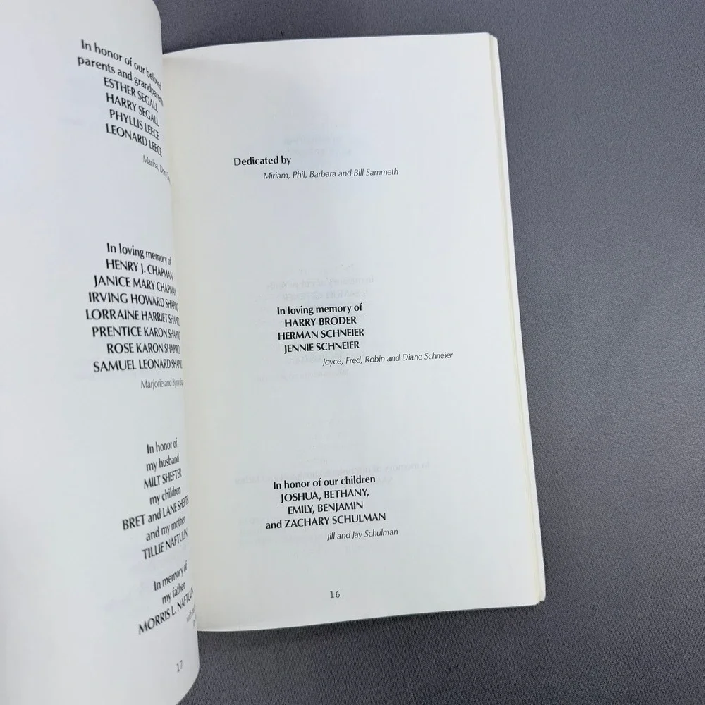 Synagogue Performing Arts Sabbath  Festivals Prayerbook Softcover 1970s Judaica